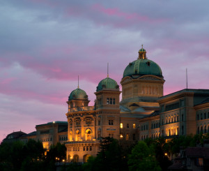 Le Palais fédéral au coucher du soleil