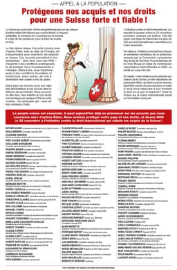 Annonce contre l'initiative contre le droit international