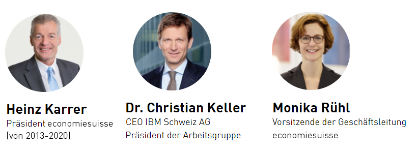 Heinz Karrer, Christian Keller und Monika Rühl