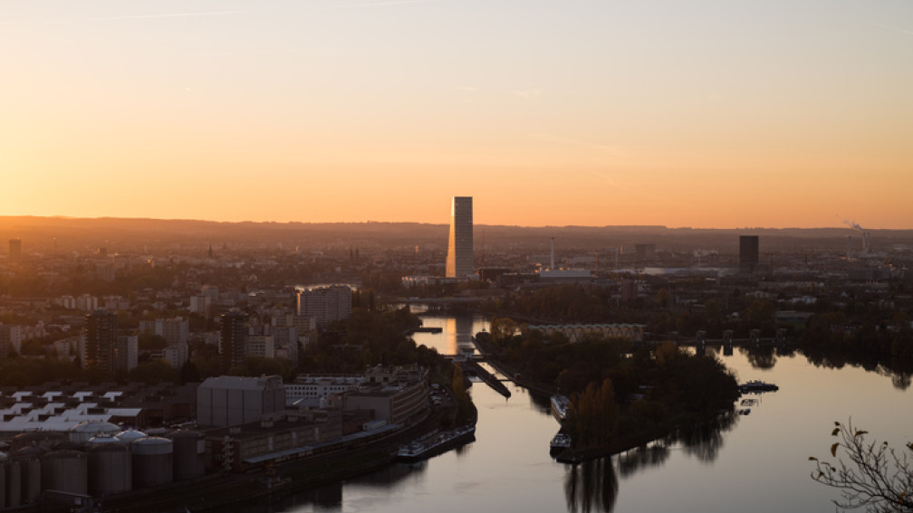 Stadt Basel mit Rocheturm