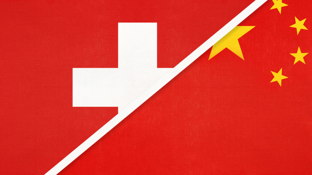 Flagge Schweiz und China