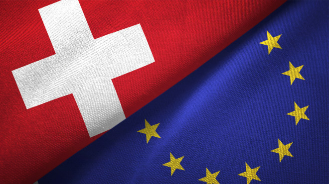 Schweiz EU Flaggen