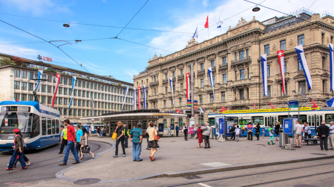 Le Paradeplatz à Zurich