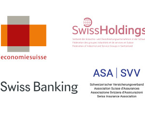 Logos economiesuisse, Swissholdings, Swissbanking, SVV