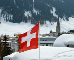 Davos WEF Fahne Schweiz